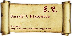 Bernát Nikoletta névjegykártya